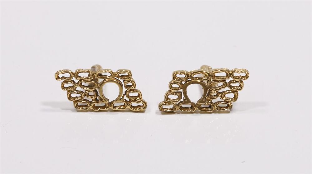 Omega Watch Gold Cluster Logo Cufflinks for Dress Shirt Authentic